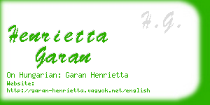 henrietta garan business card